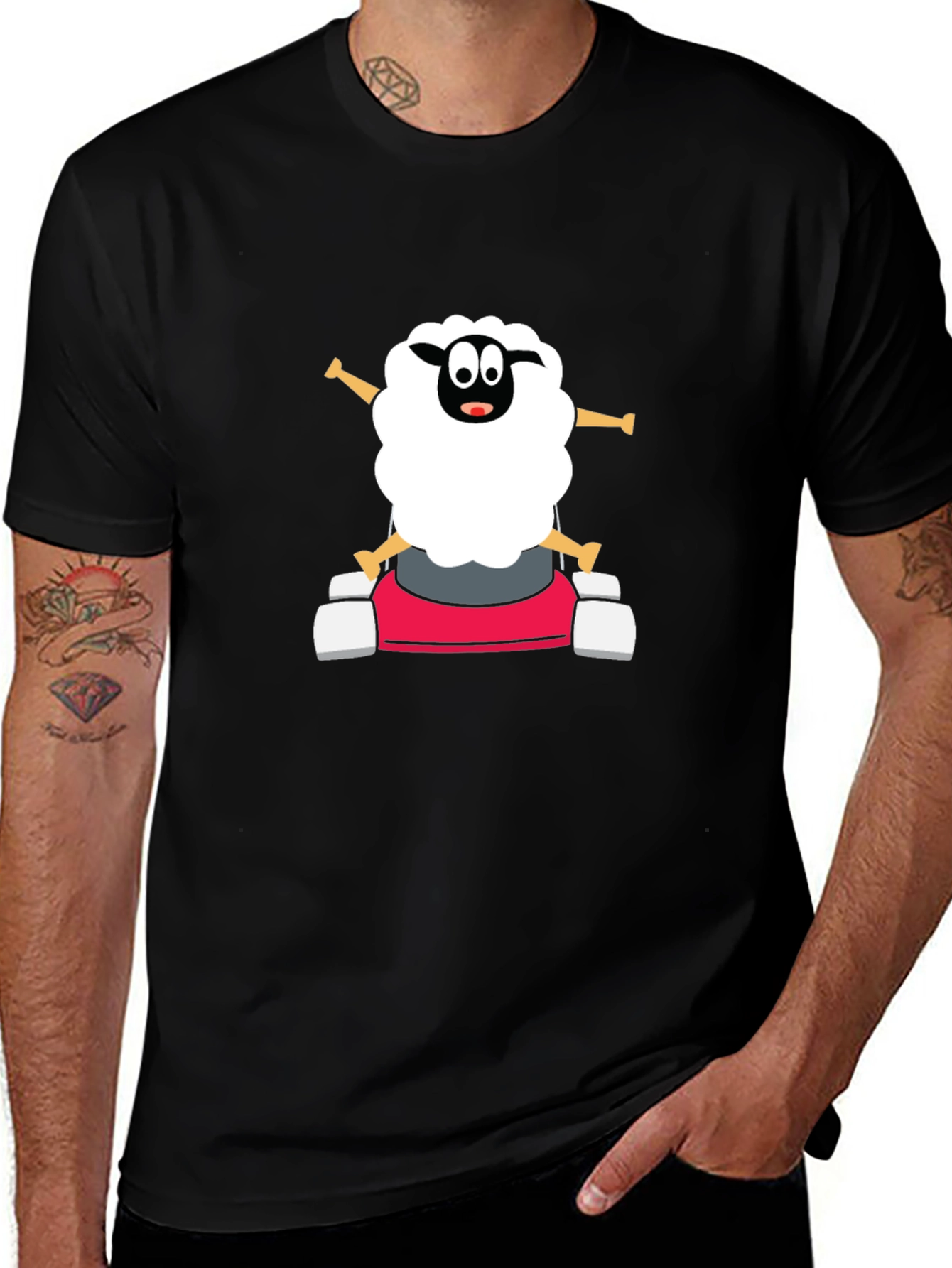 Cartoon Sheep Go-Kart T-Shirt