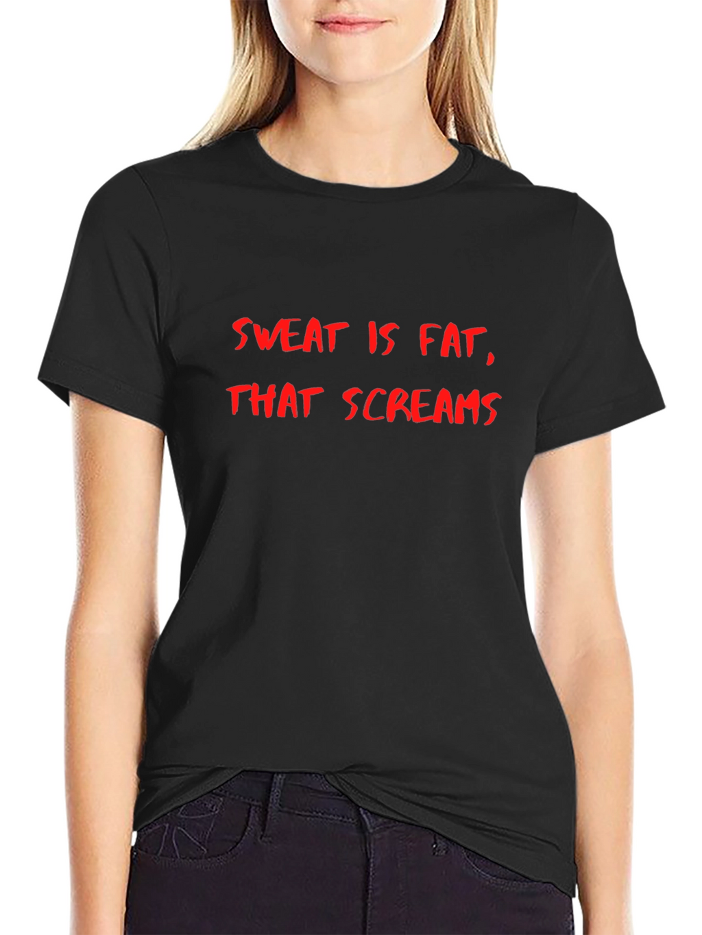 Sweat is Fat That Screams Mens Black T-Shirt