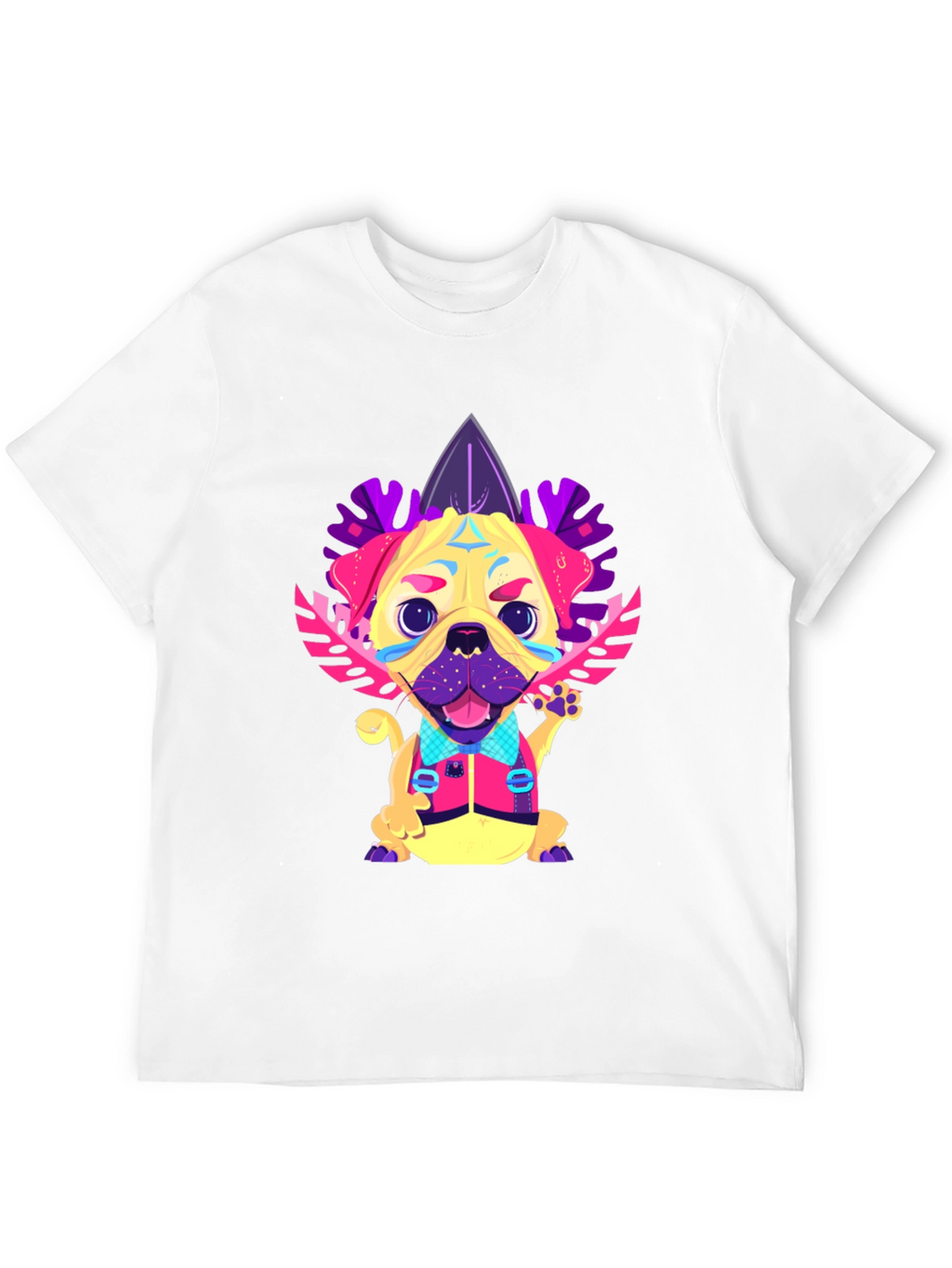 Funky Pug Graphic Tee - Mens Black T-Shirt