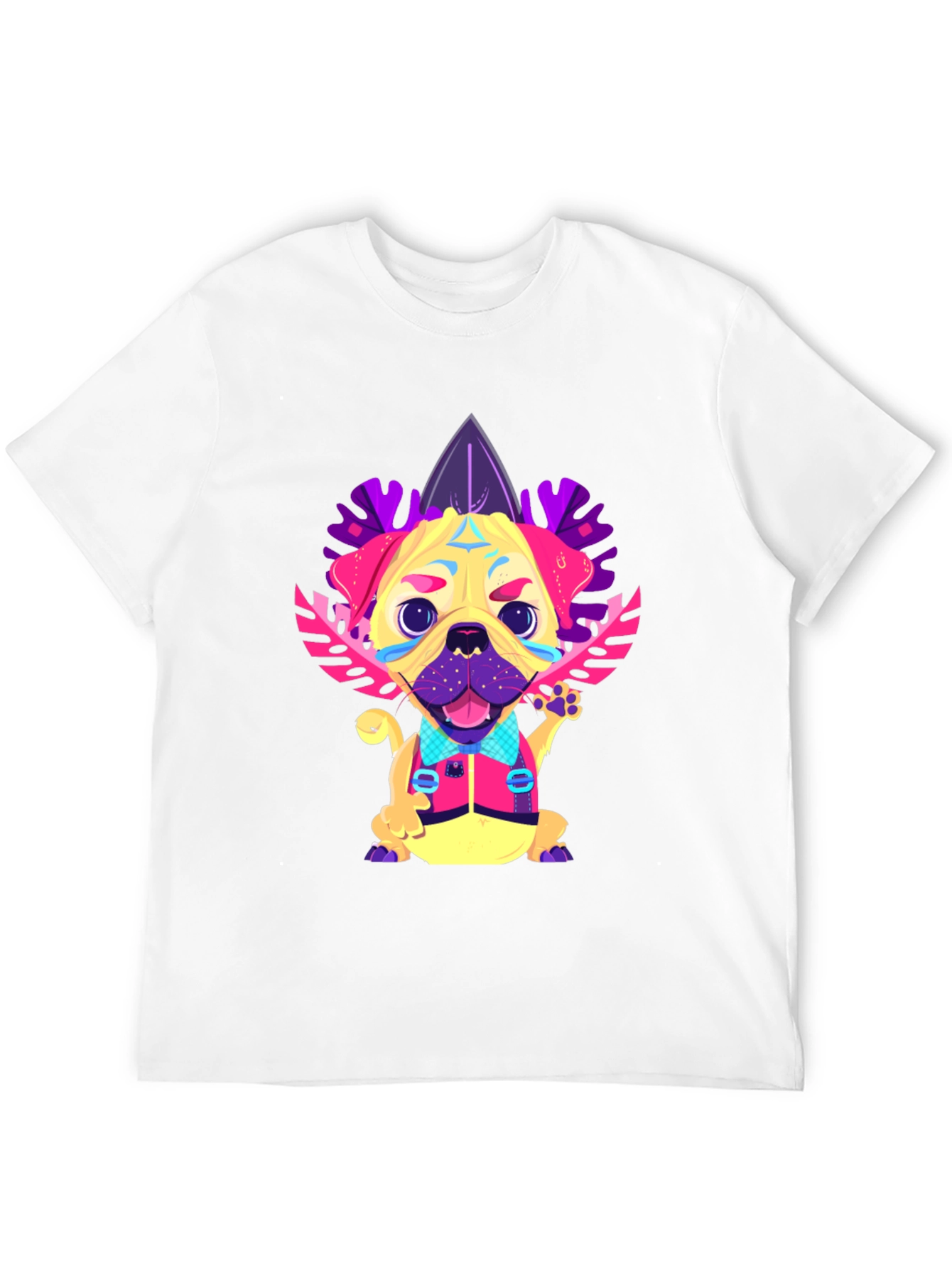 Funky Pug Graphic Tee - Mens Black T-Shirt