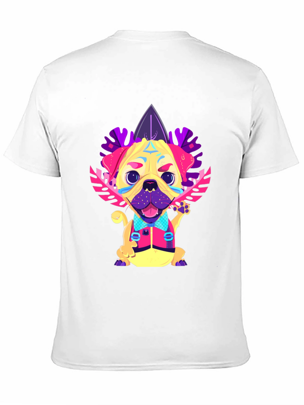 Funky Pug Graphic Tee - Mens Black T-Shirt