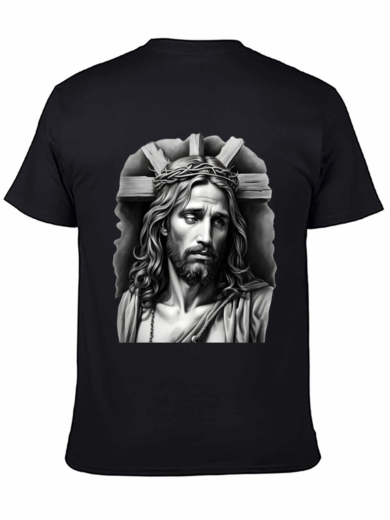 Jesus Graphic Tee - Crown of Thorns Black T-Shirt