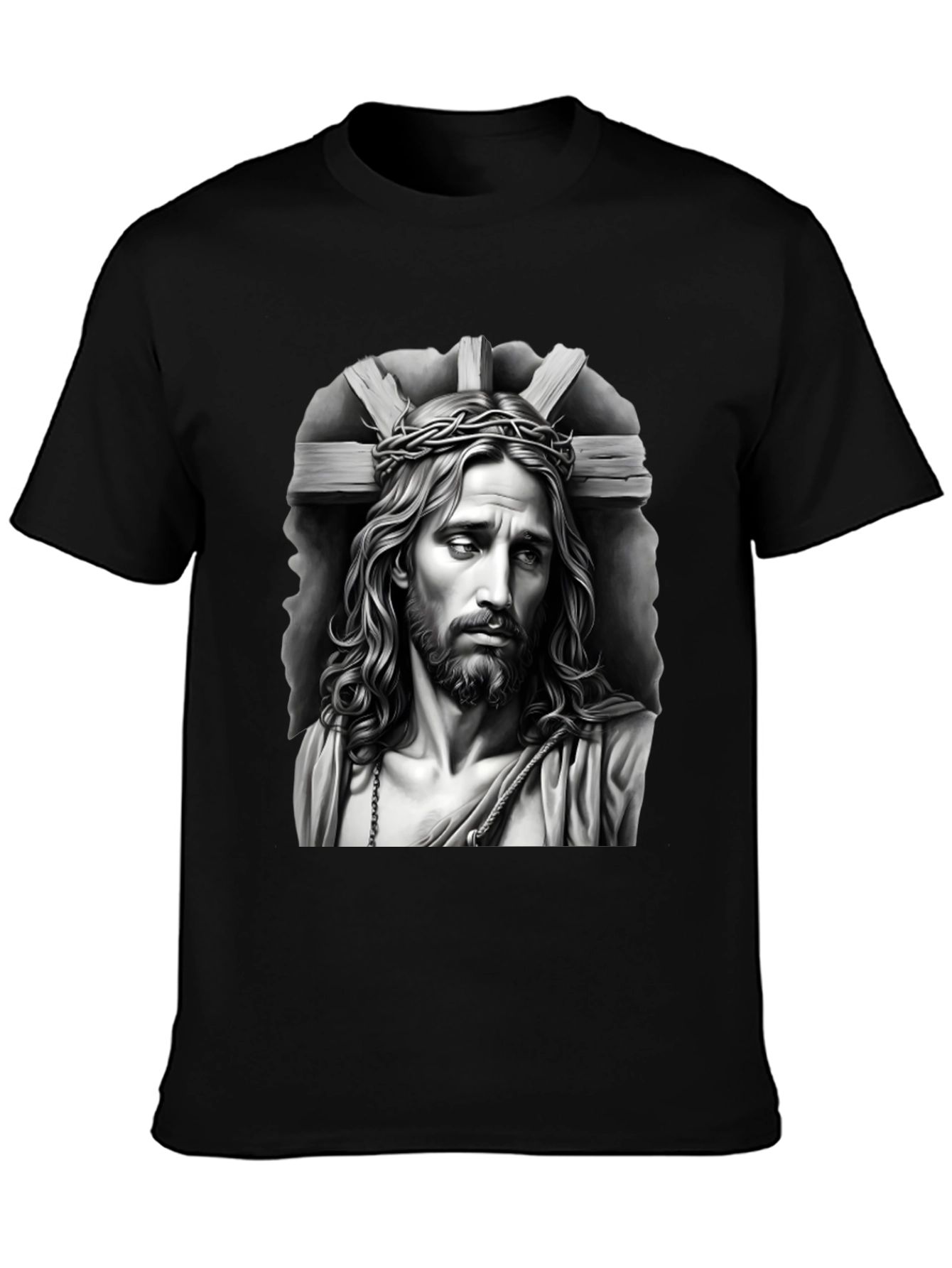 Jesus Graphic Tee - Crown of Thorns Black T-Shirt