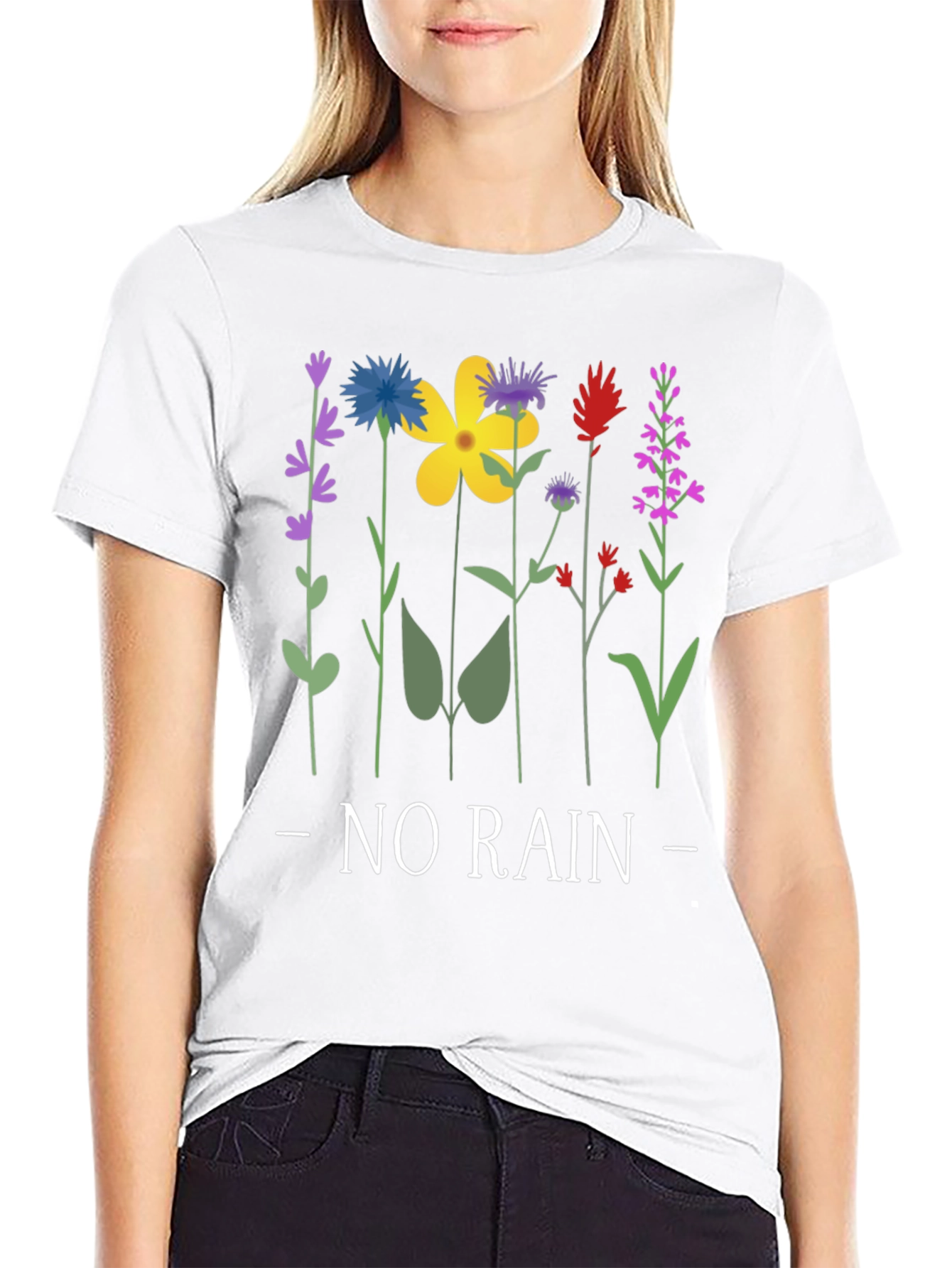 Floral No Rain Graphic T-Shirt - Unisex