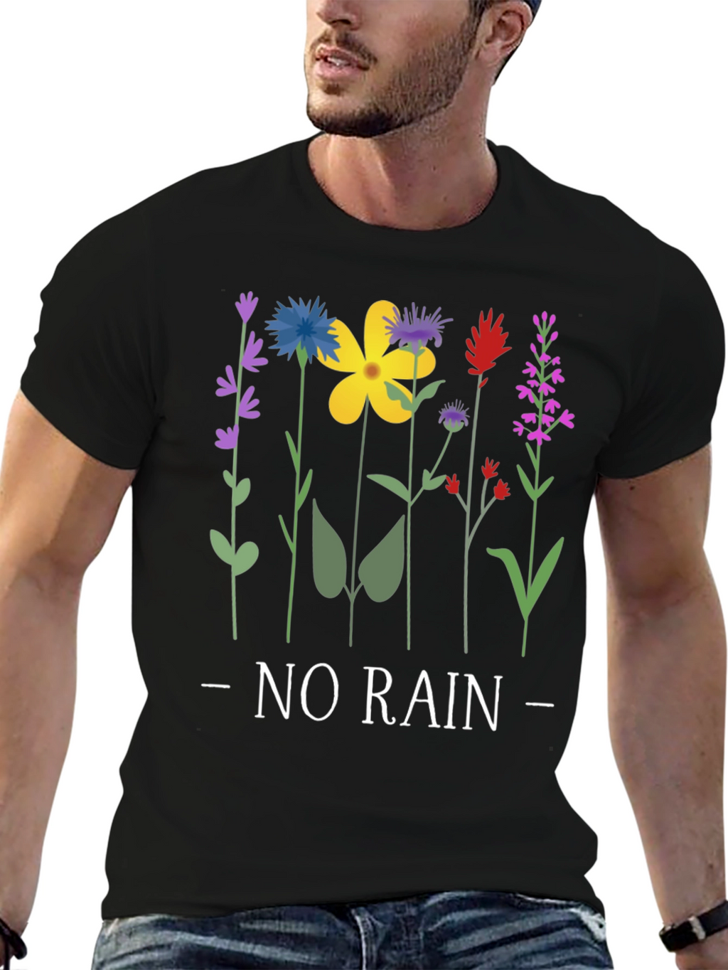 Floral No Rain Graphic T-Shirt - Unisex