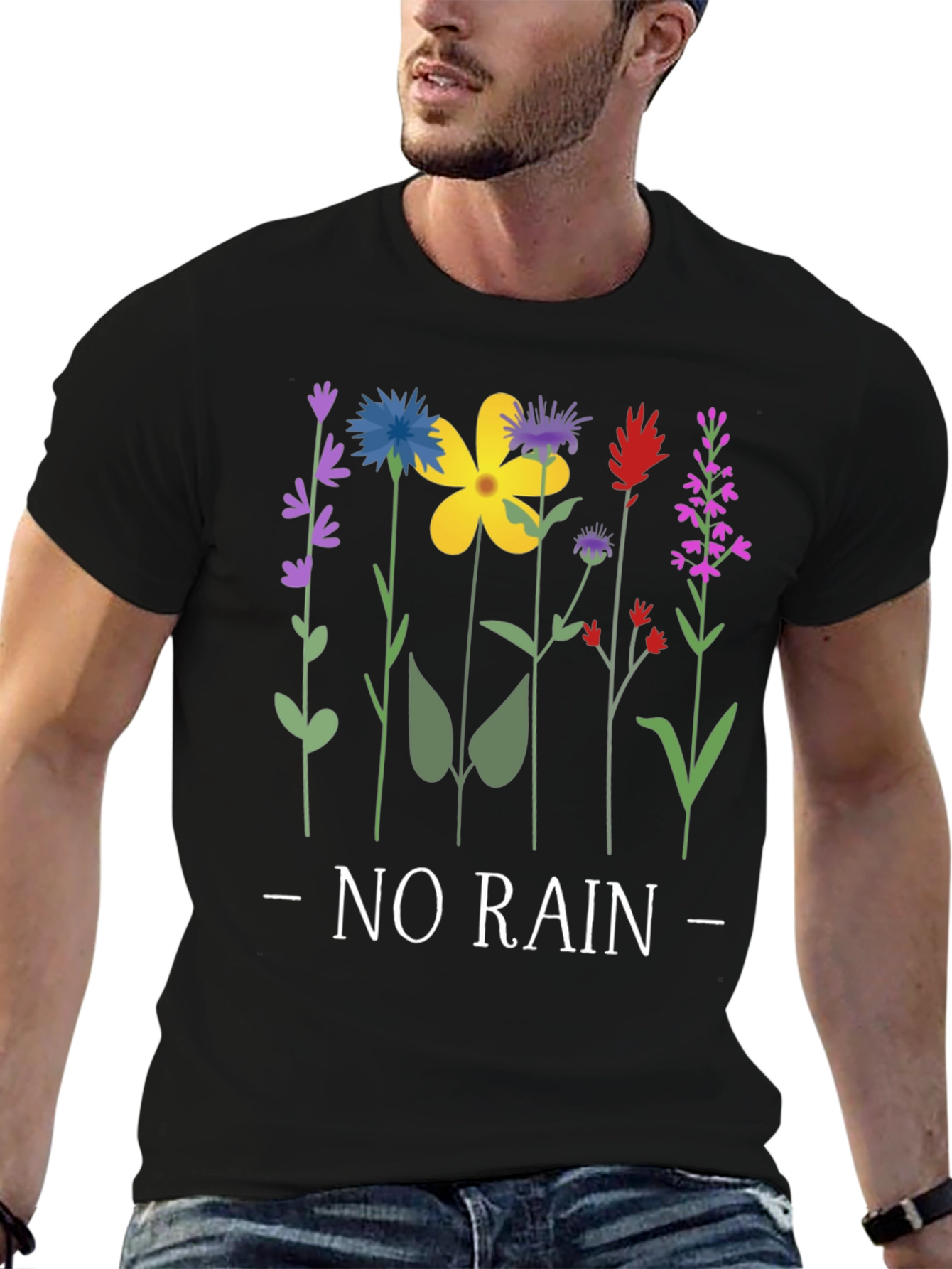 Floral No Rain Graphic T-Shirt - Unisex
