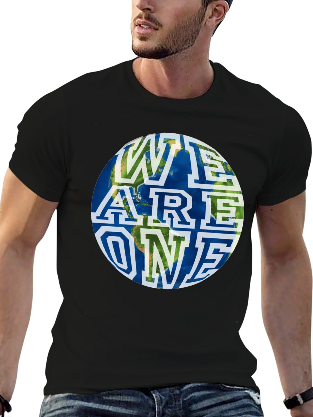 Unity Earth Graphic Tee - Black Cotton Blend