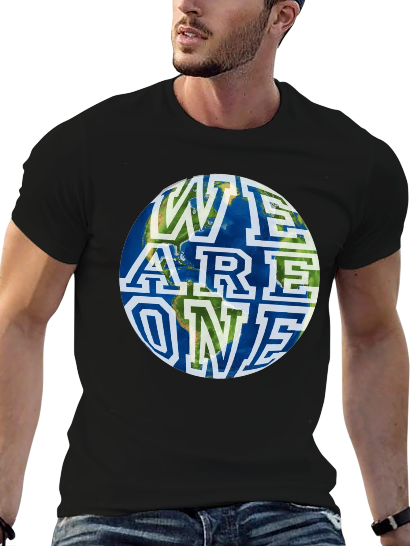 Unity Earth Graphic Tee - Black Cotton Blend