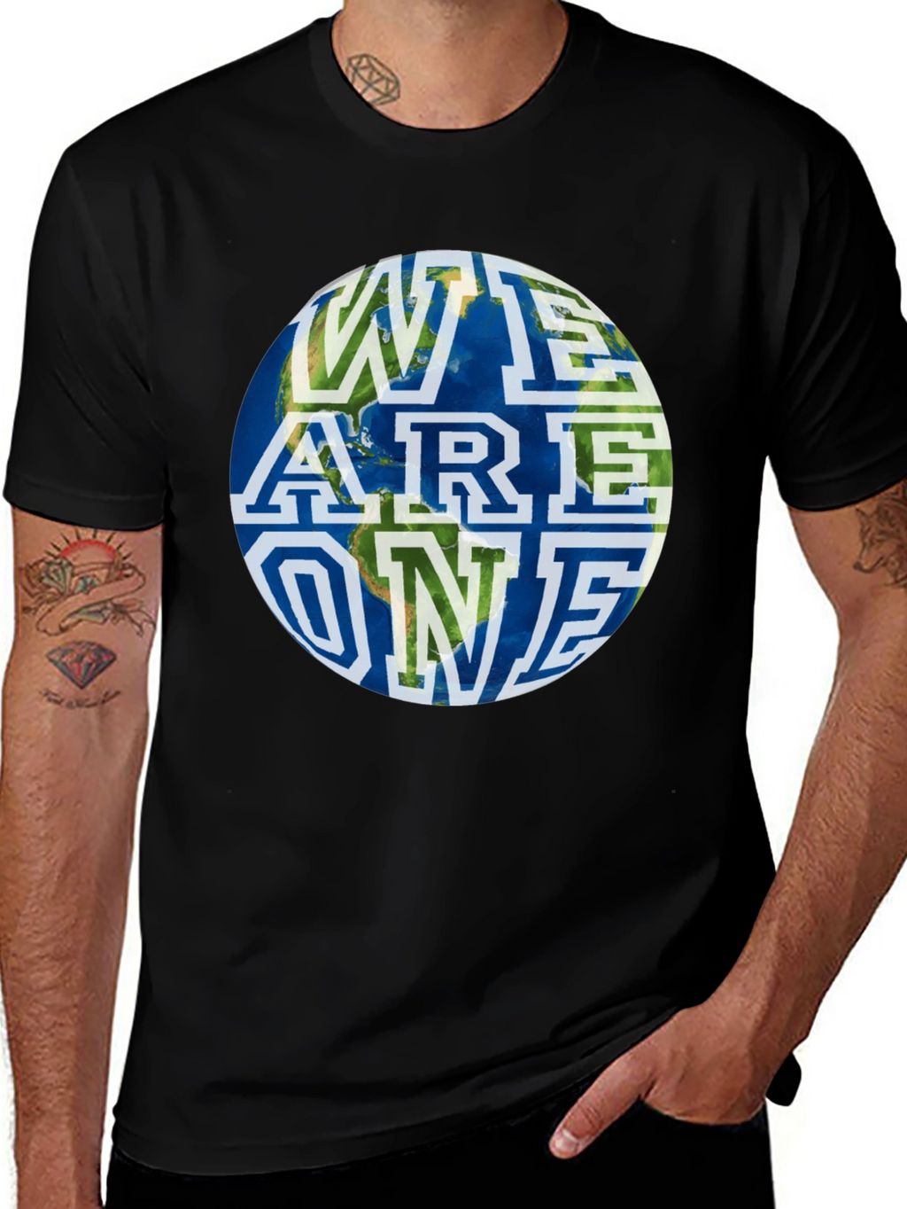 Unity Earth Graphic Tee - Black Cotton Blend
