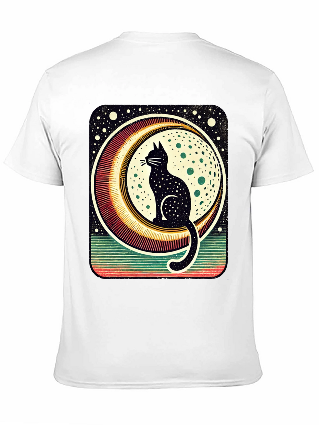 Black Cat Moon Graphic Tee - Stylish Unisex T-Shirt