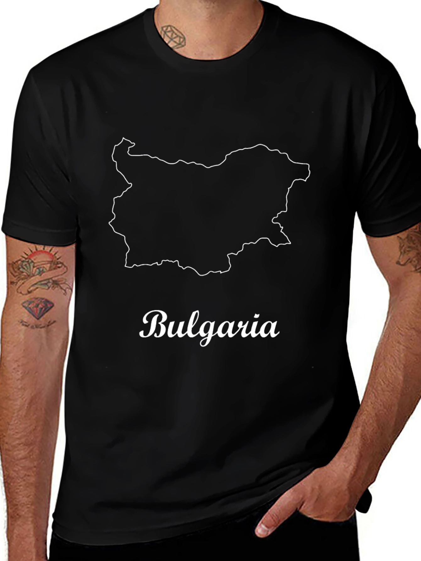 Bulgaria Map Black T-Shirt - Country Pride!