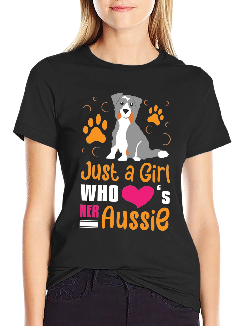 Just a Girl Who Loves Her Aussie T-Shirt