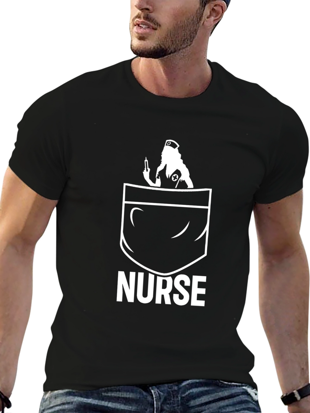 Nurse Pocket T-Shirt - Novelty Graphic Tee