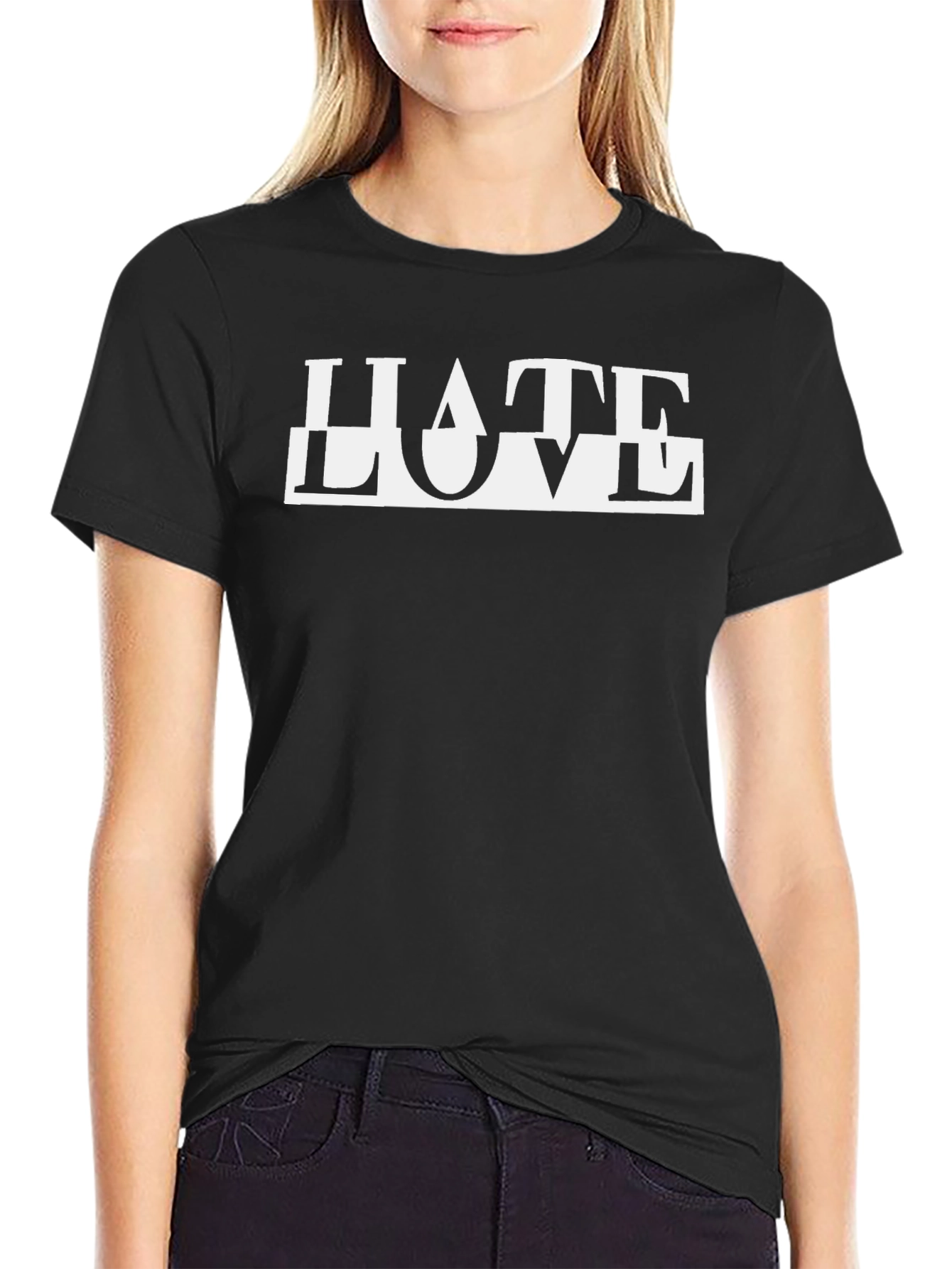 HATE LOVE Graphic Tee - Black T-Shirt