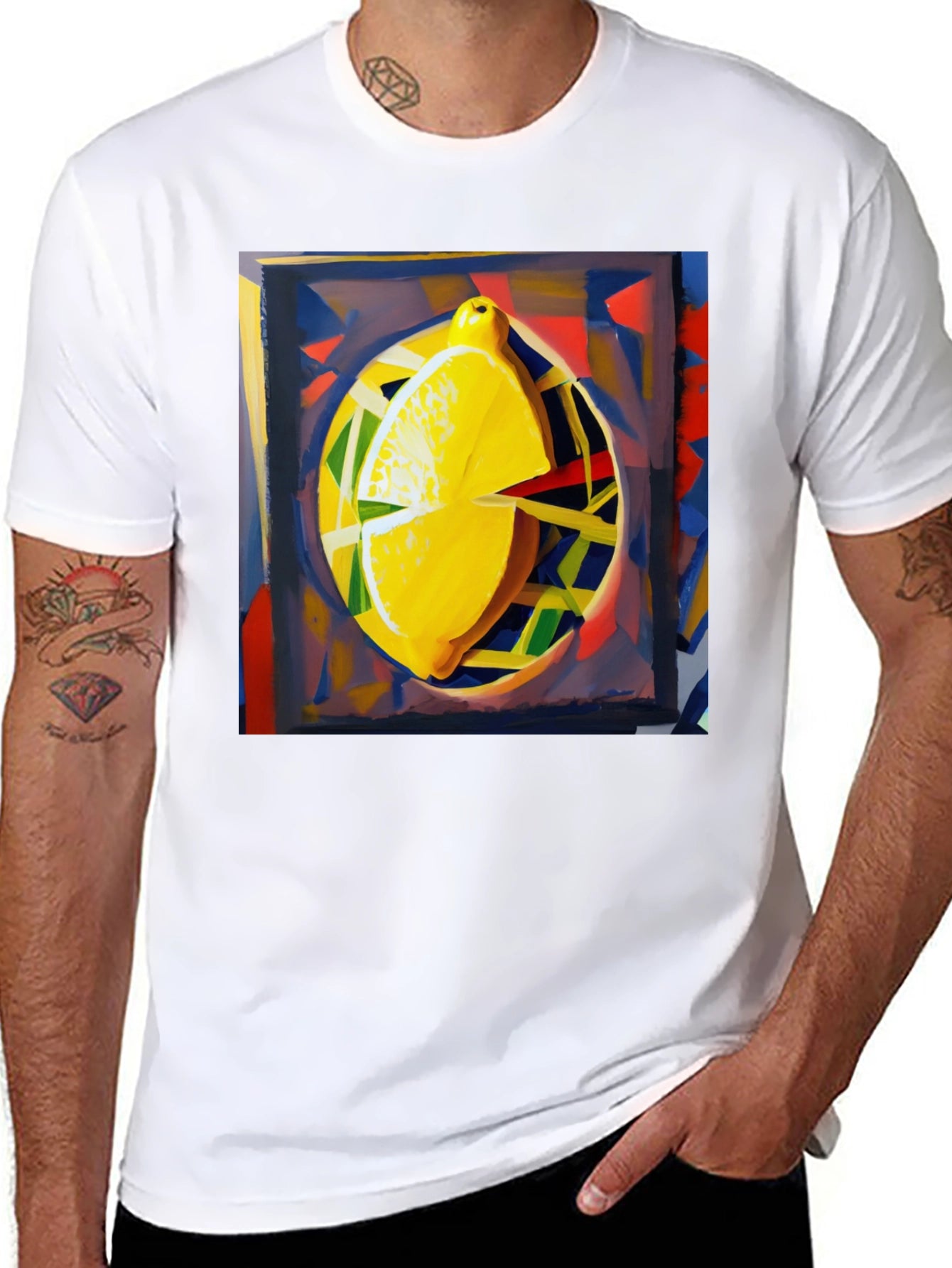 Abstract Lemon Graphic Tee