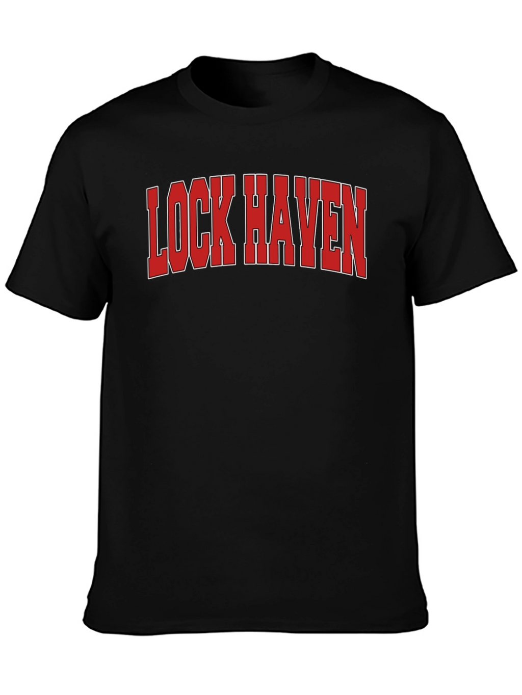 Lock Haven T-Shirt - Red Text Graphic Tee
