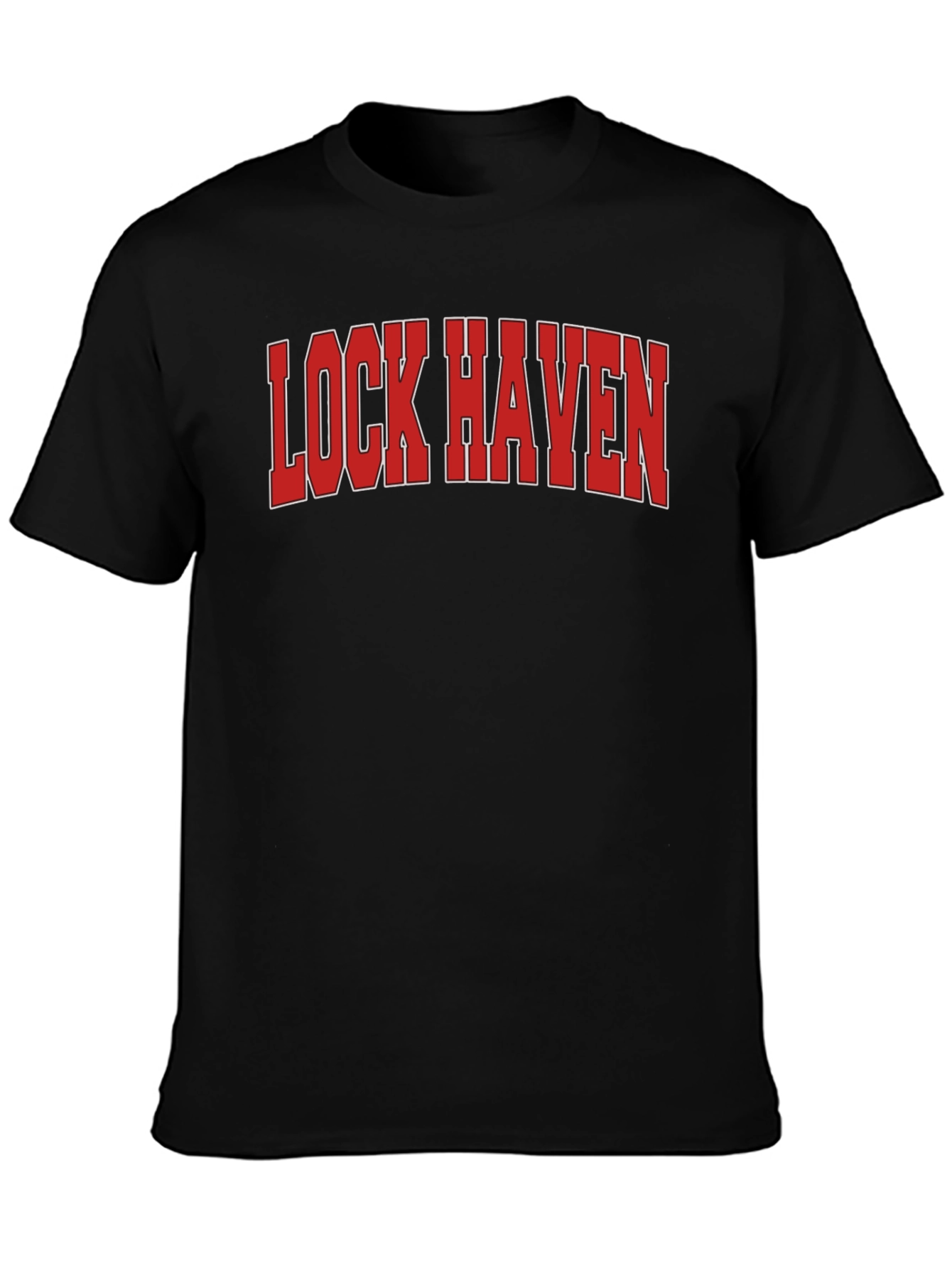 Lock Haven T-Shirt - Red Text Graphic Tee