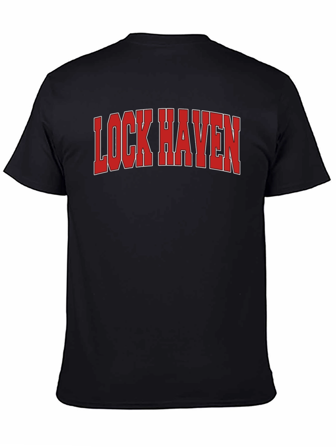 Lock Haven T-Shirt - Red Text Graphic Tee