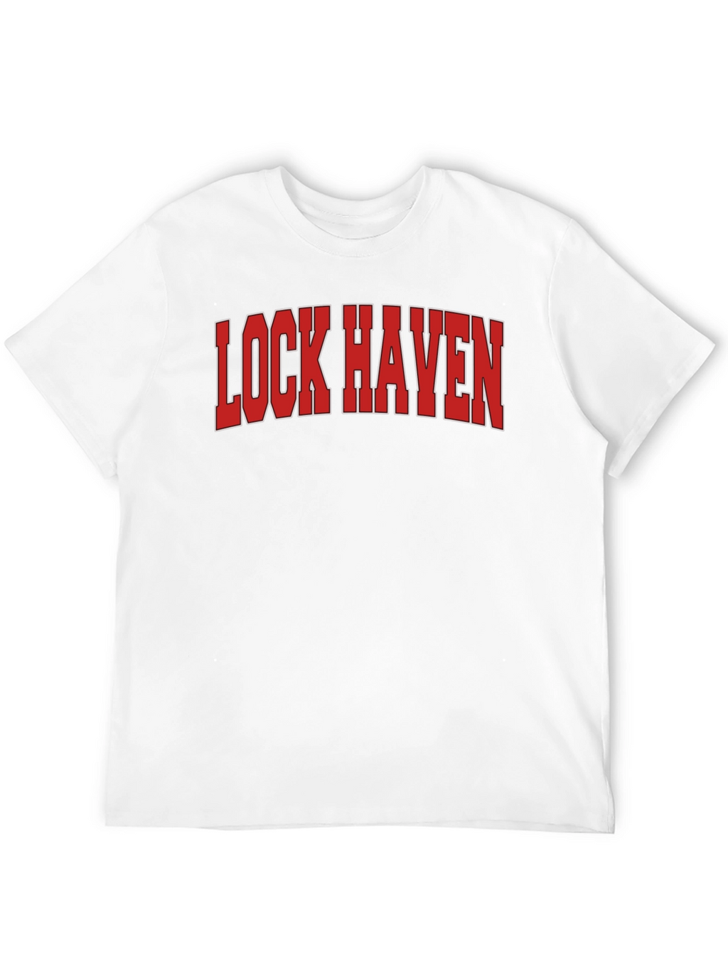 Lock Haven T-Shirt - Red Text Graphic Tee