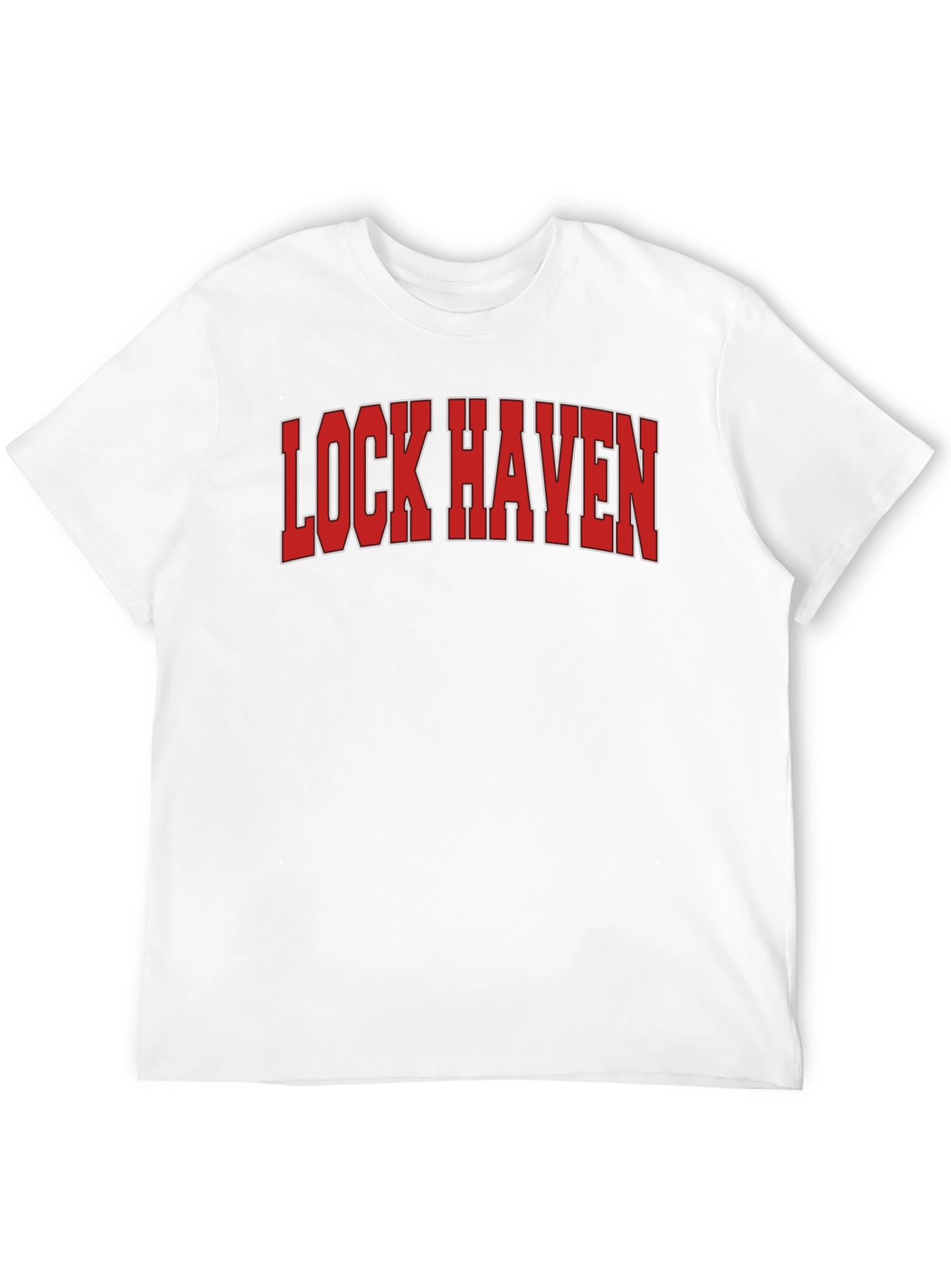 Lock Haven T-Shirt - Red Text Graphic Tee