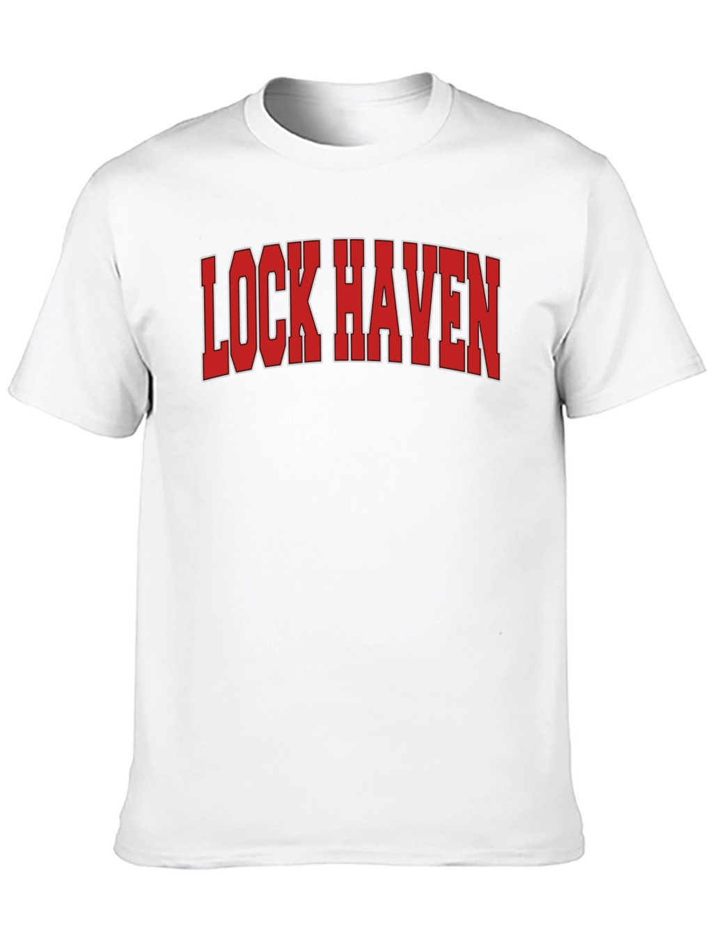 Lock Haven T-Shirt - Red Text Graphic Tee