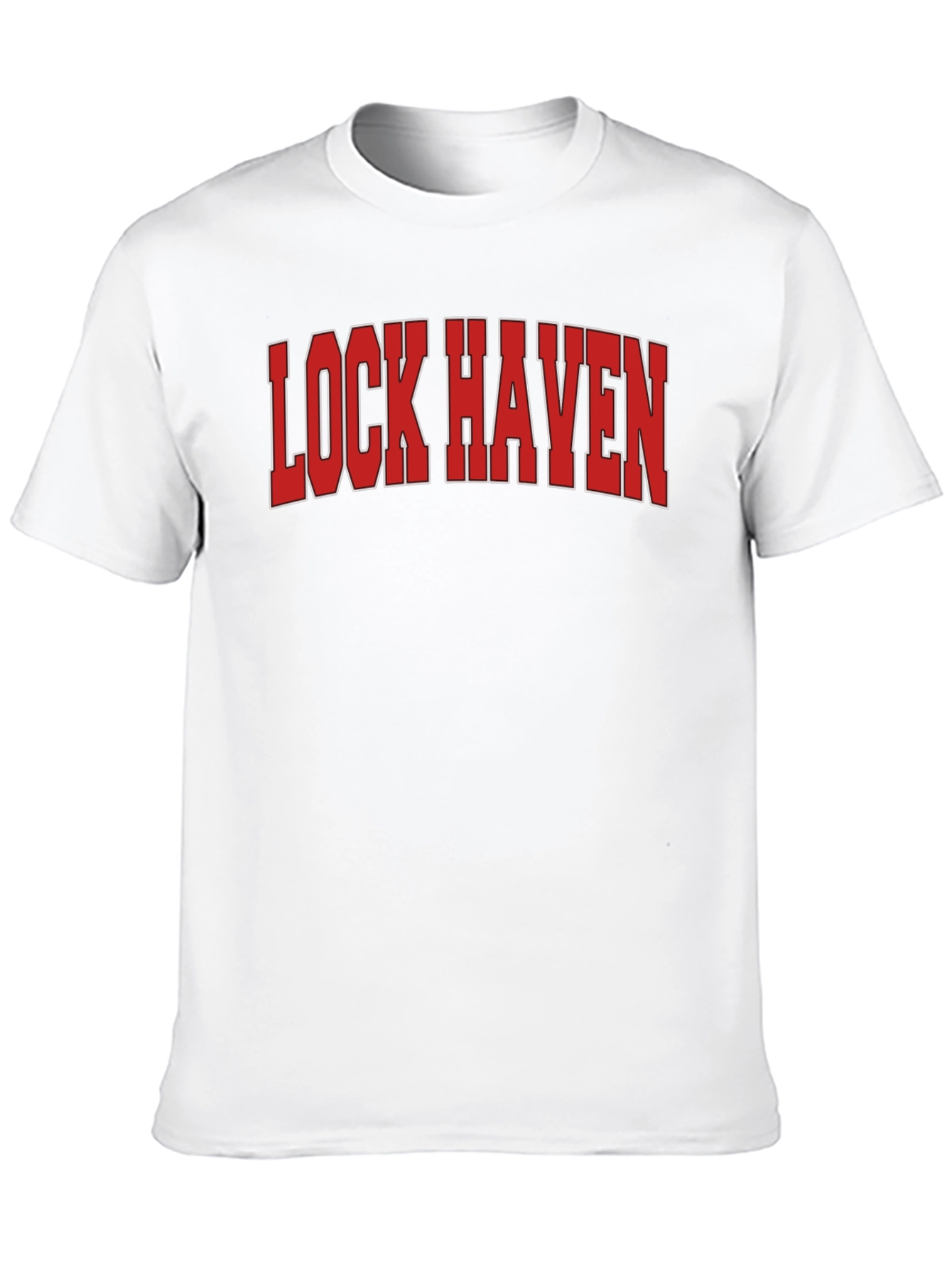 Lock Haven T-Shirt - Red Text Graphic Tee