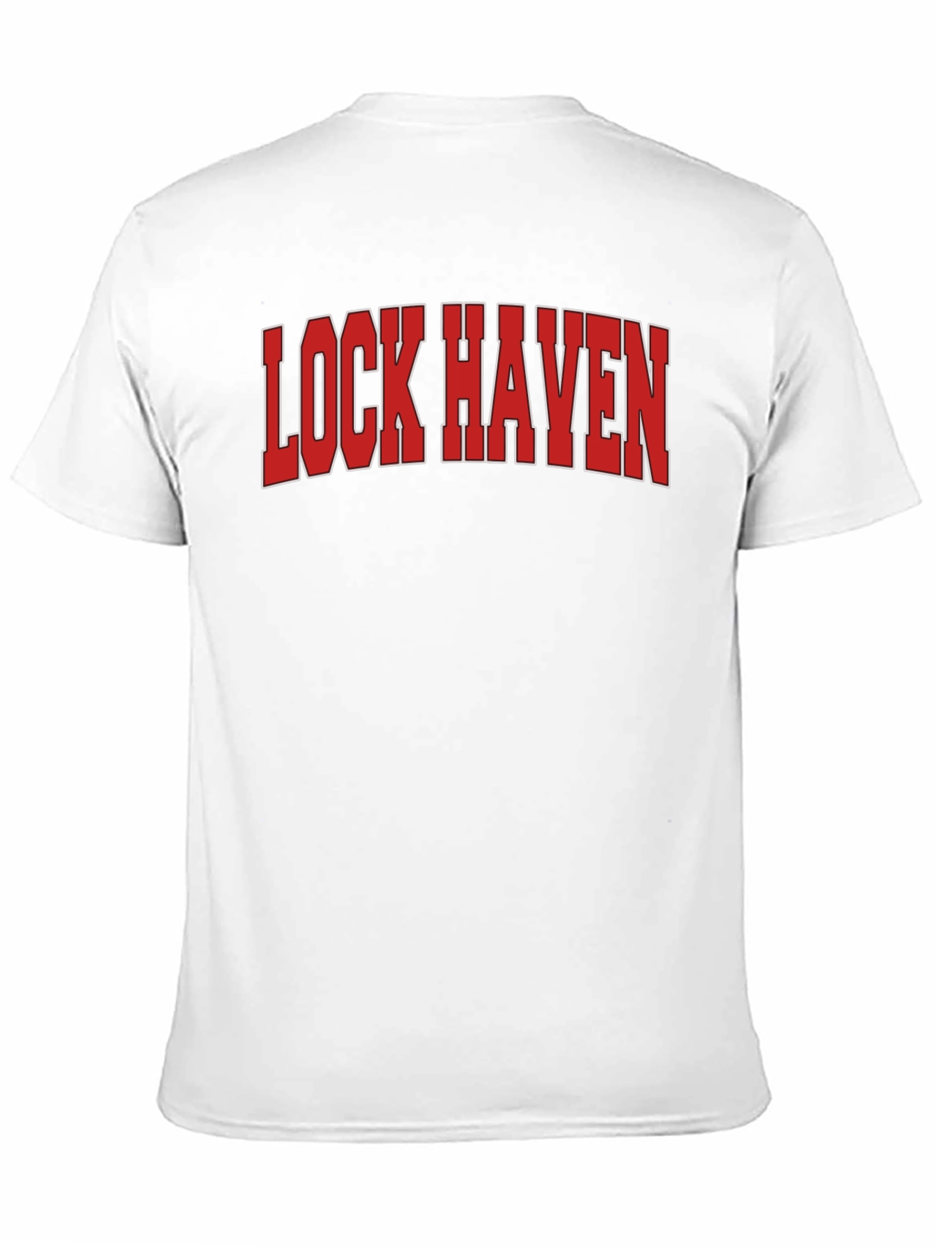 Lock Haven T-Shirt - Red Text Graphic Tee