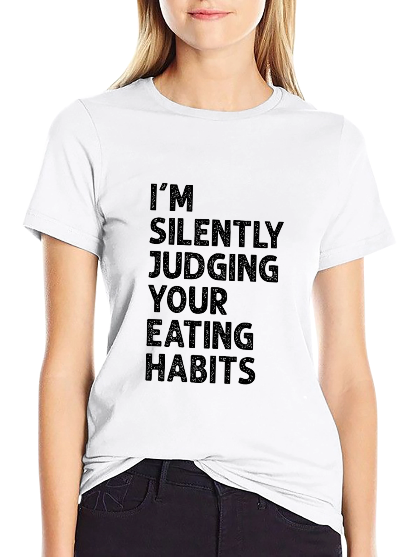 Im Silently Judging Eating Habits Black Graphic Tee