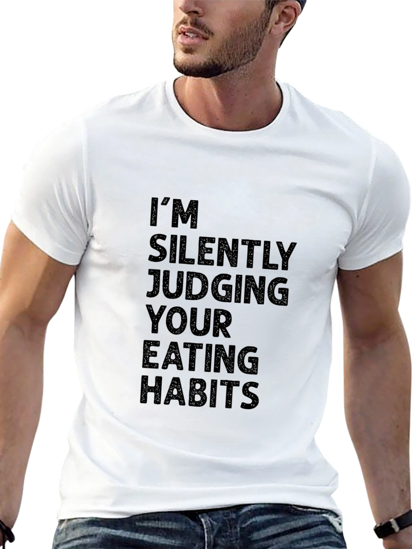 Im Silently Judging Eating Habits Black Graphic Tee