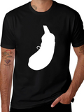 Eggplant Graphic Tee - Black Casual T-Shirt