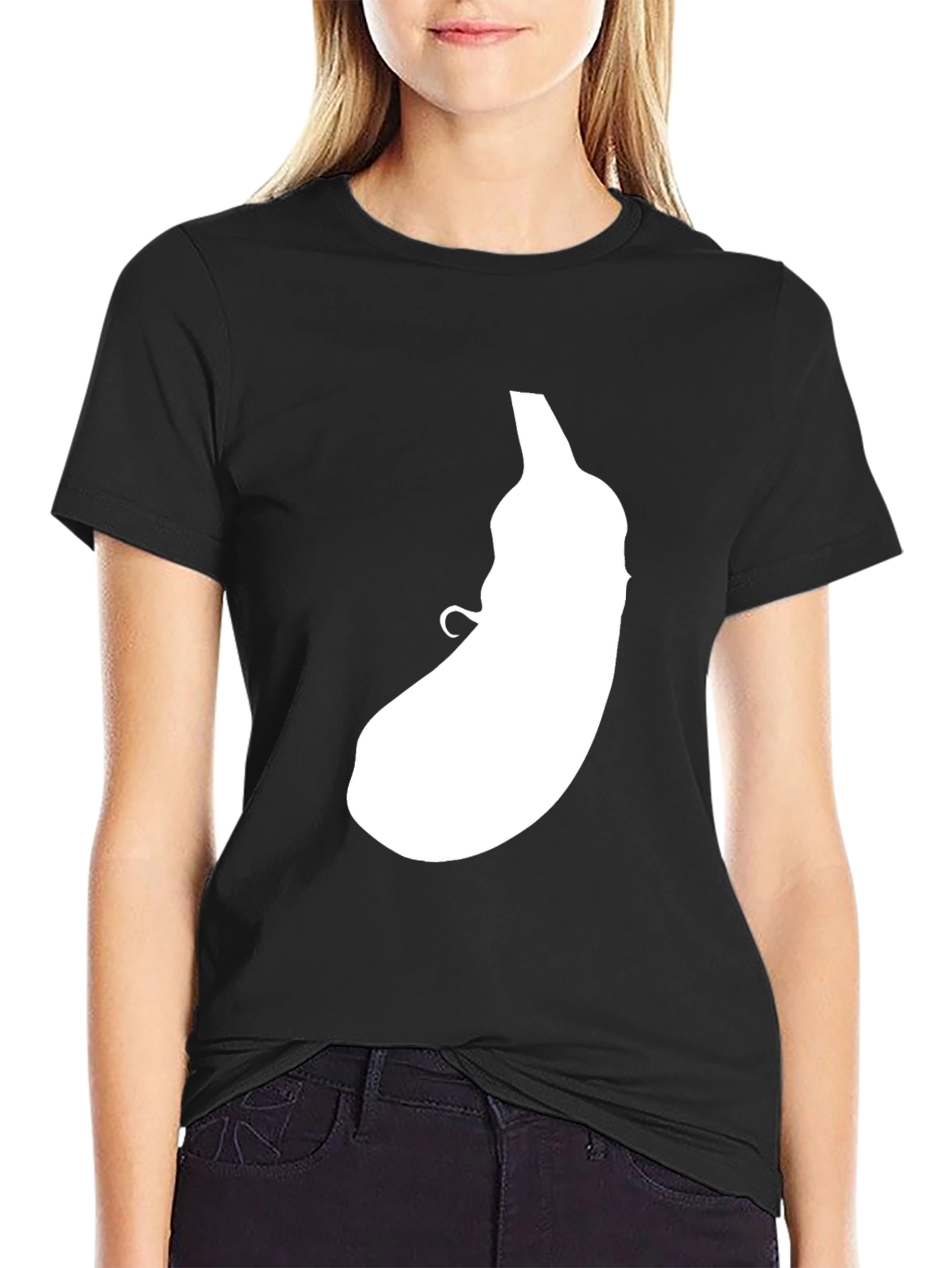 Eggplant Graphic Tee - Black Casual T-Shirt