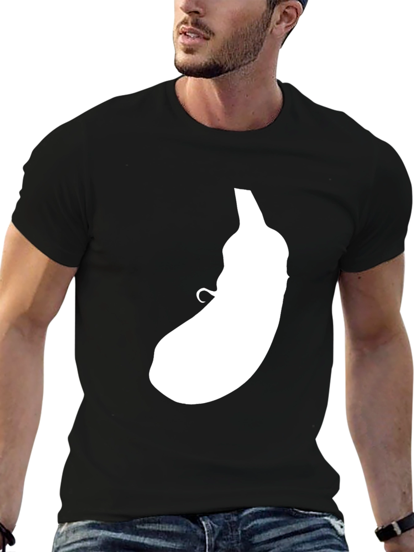 Eggplant Graphic Tee - Black Casual T-Shirt