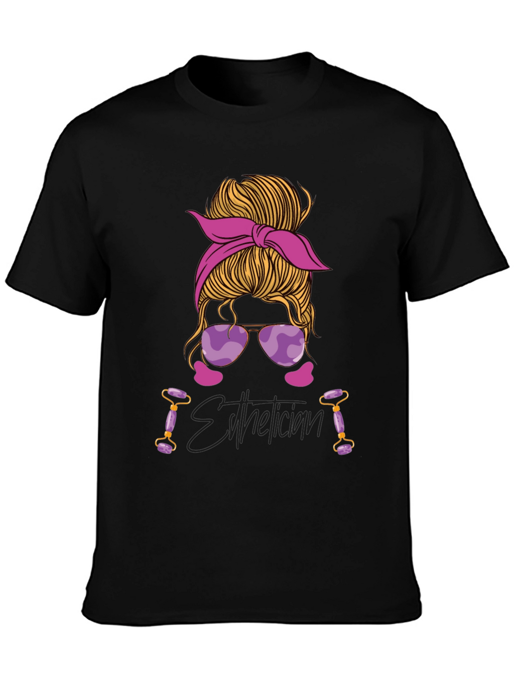 Esthetician Messy Bun Graphic T-Shirt