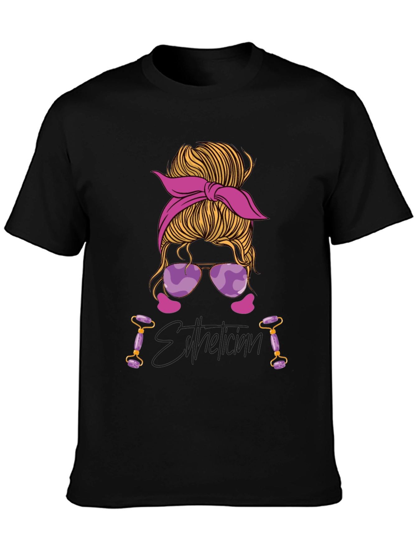 Esthetician Messy Bun Graphic T-Shirt