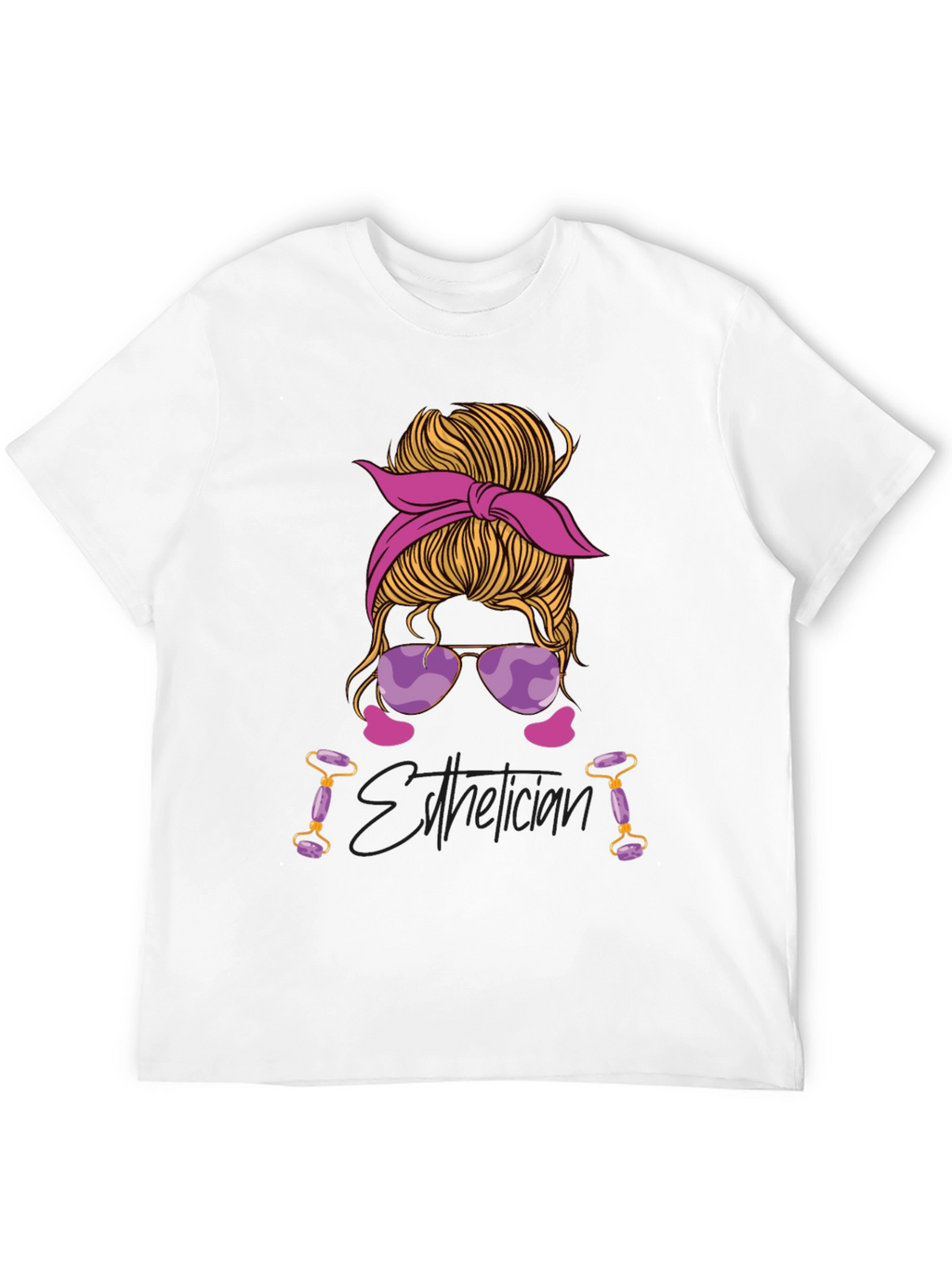 Esthetician Messy Bun Graphic T-Shirt