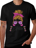 Esthetician Messy Bun Graphic T-Shirt
