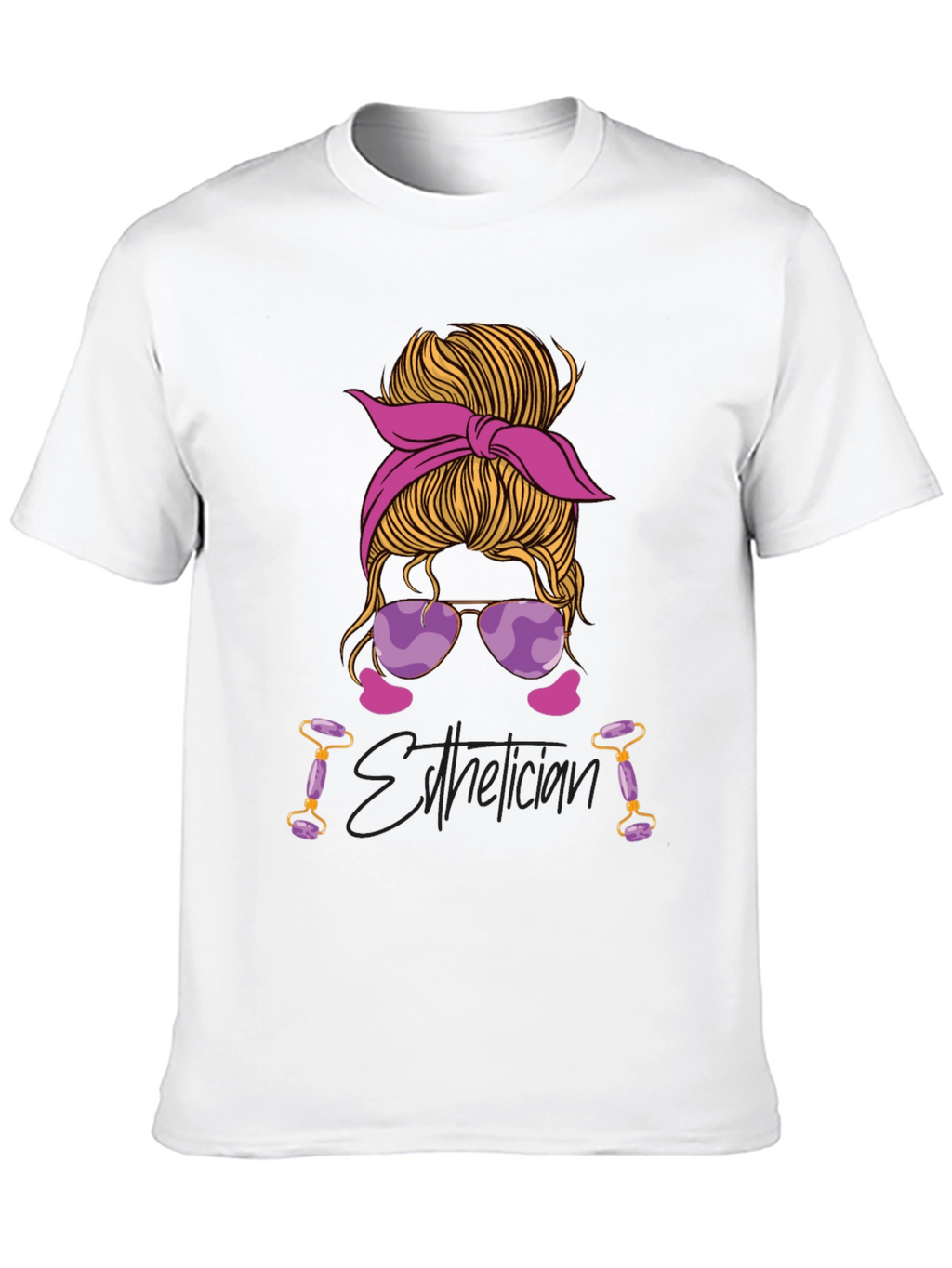 Esthetician Messy Bun Graphic T-Shirt