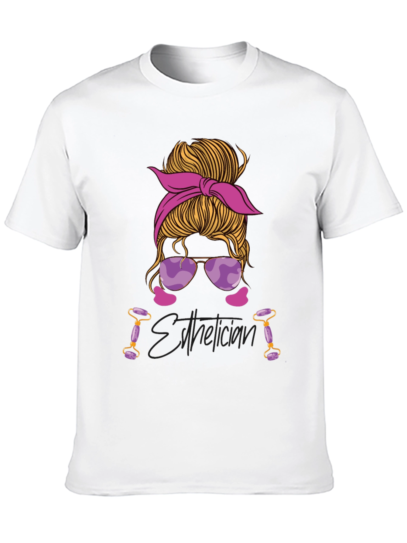 Esthetician Messy Bun Graphic T-Shirt