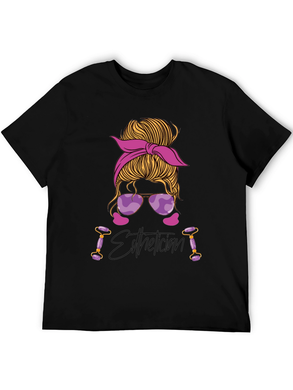 Esthetician Messy Bun Graphic T-Shirt