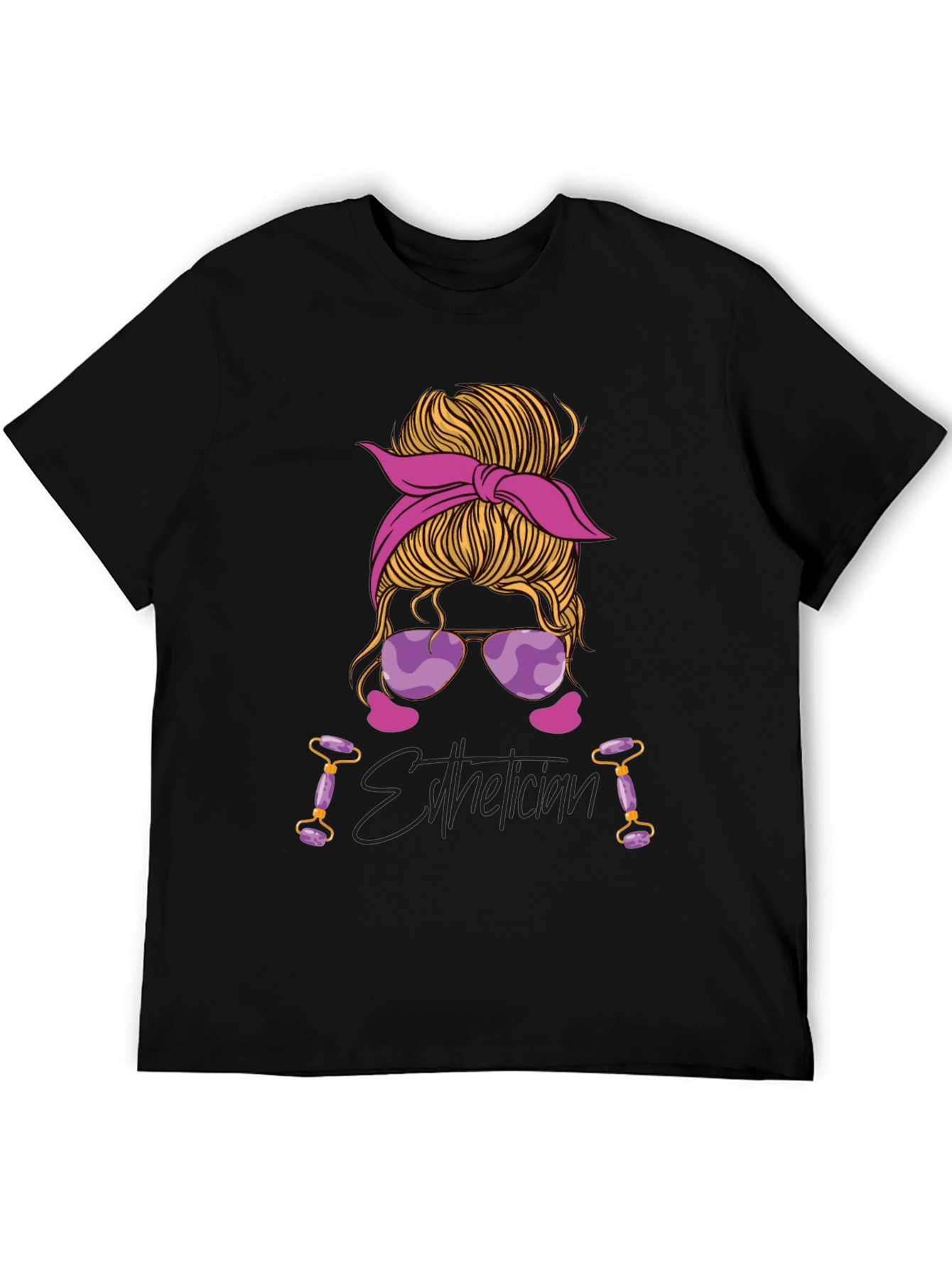 Esthetician Messy Bun Graphic T-Shirt