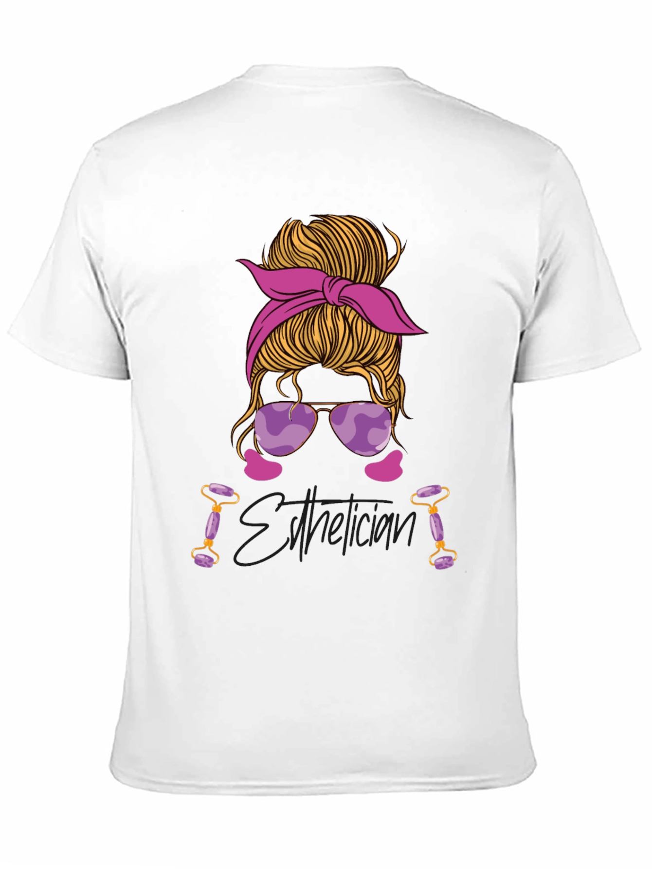 Esthetician Messy Bun Graphic T-Shirt