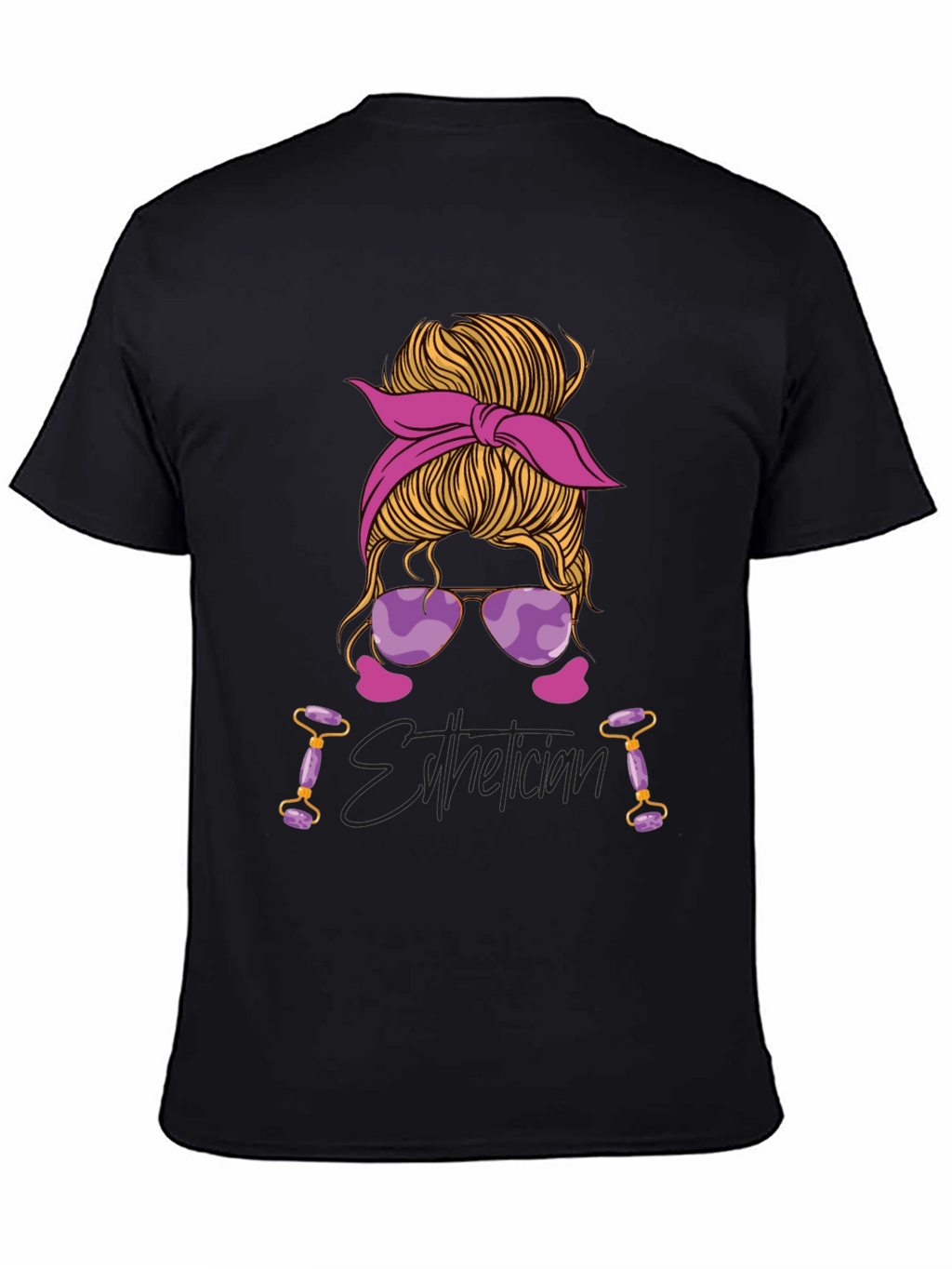 Esthetician Messy Bun Graphic T-Shirt