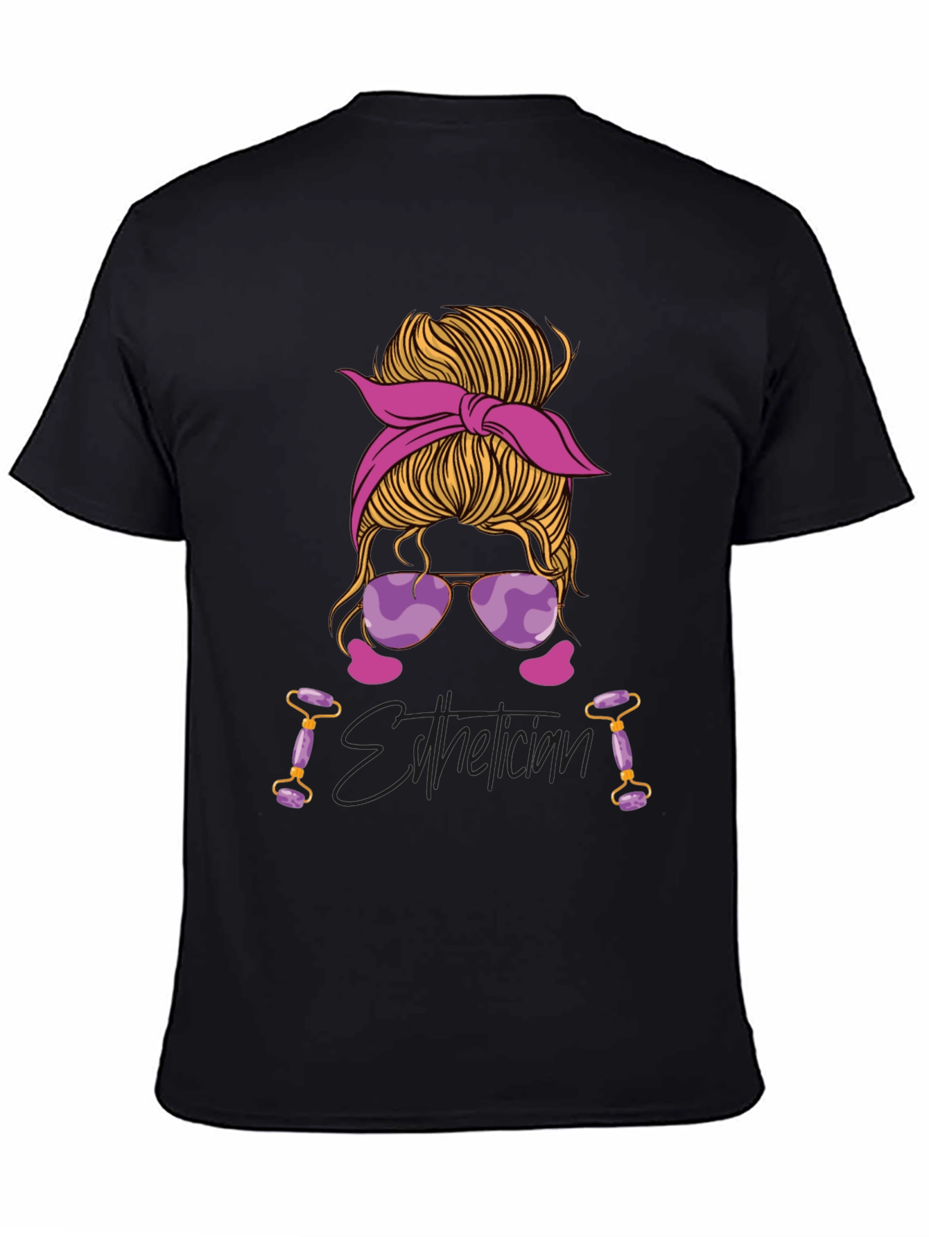 Esthetician Messy Bun Graphic T-Shirt