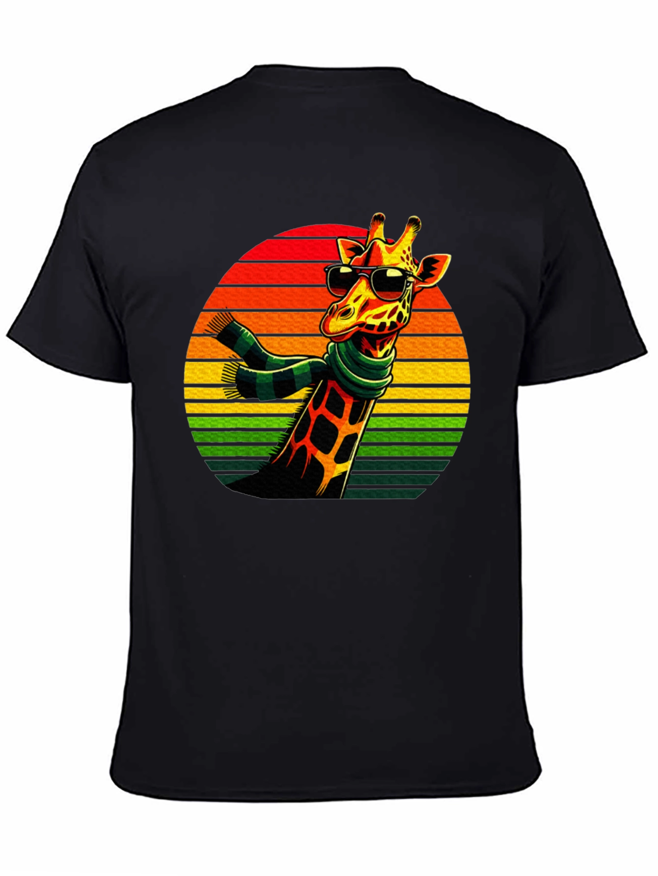 Cool Giraffe Retro Sunset T-Shirt