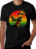 Cool Giraffe Retro Sunset T-Shirt
