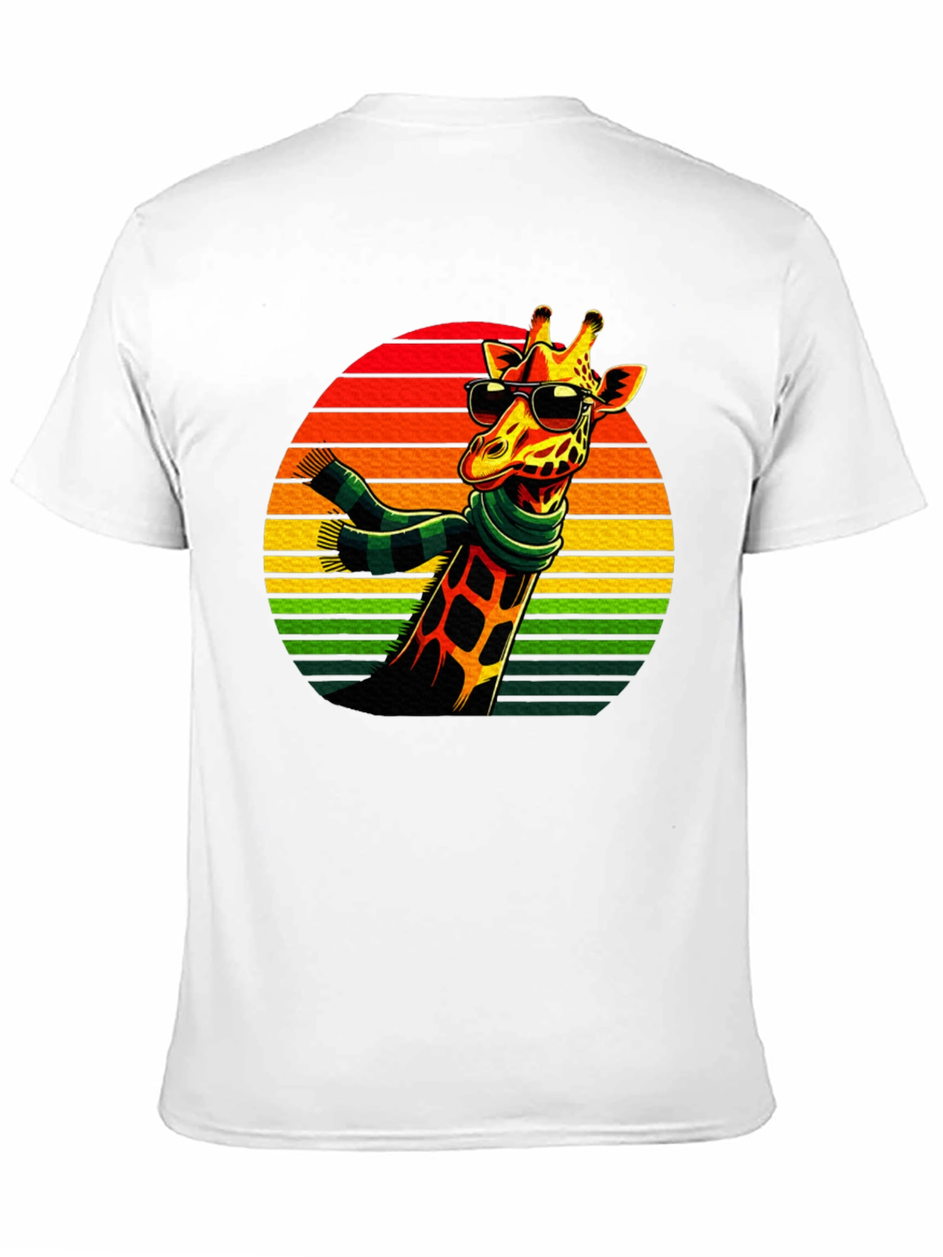 Cool Giraffe Retro Sunset T-Shirt