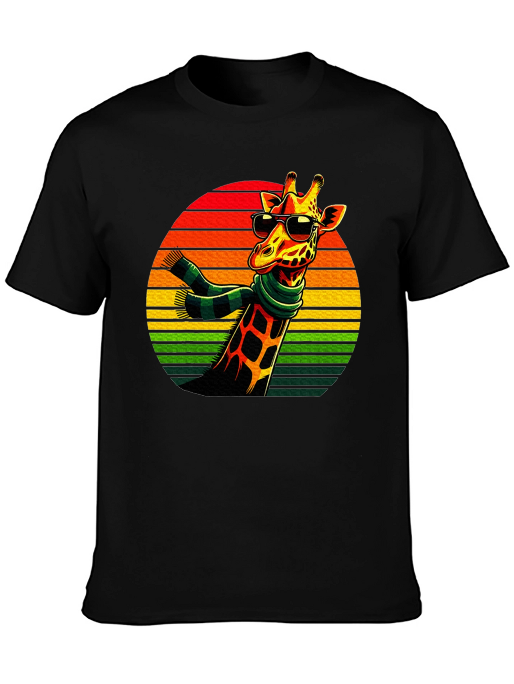 Cool Giraffe Retro Sunset T-Shirt