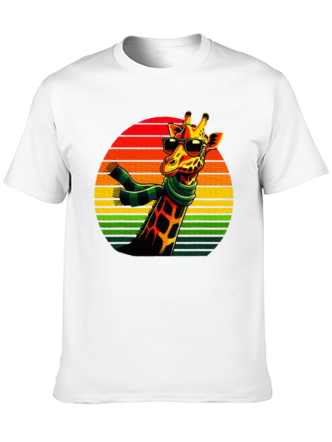 Cool Giraffe Retro Sunset T-Shirt