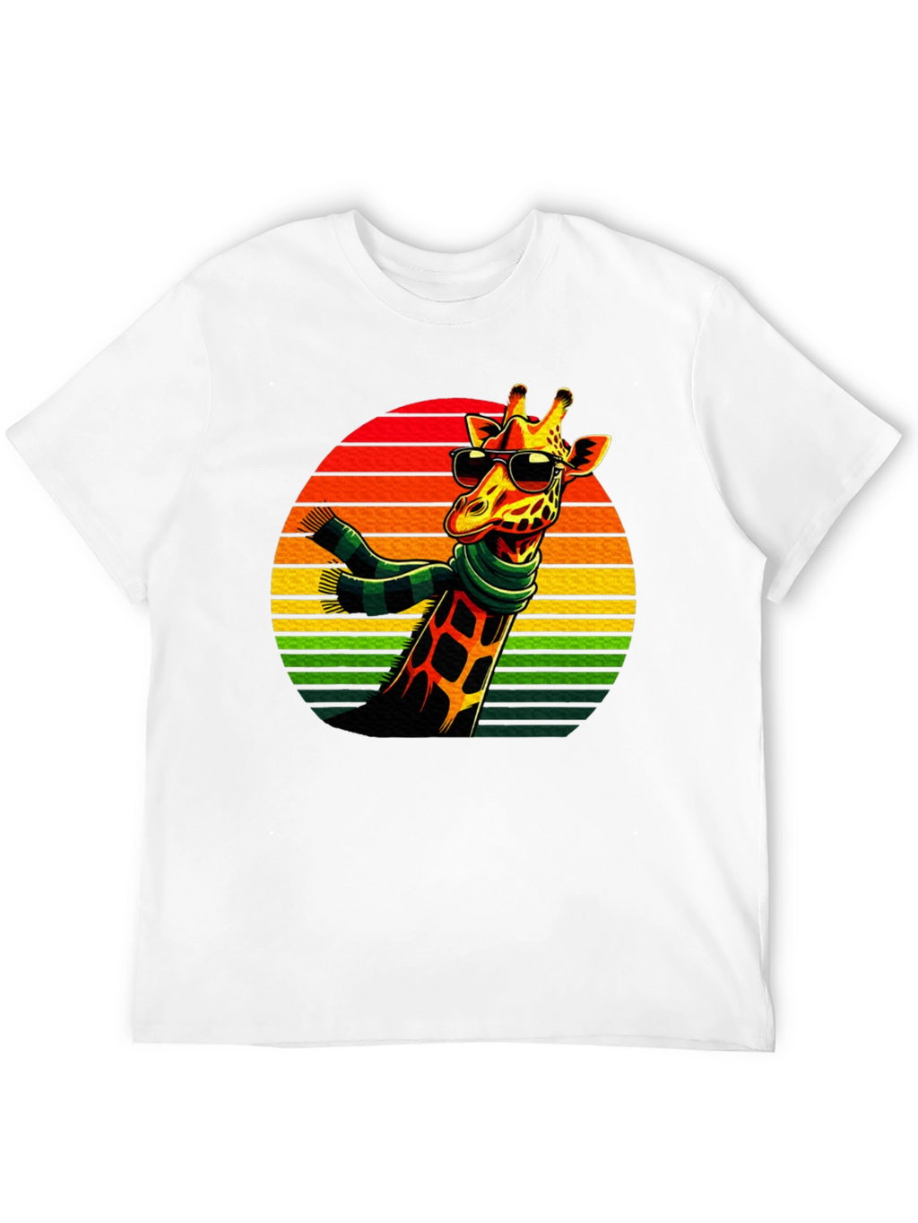 Cool Giraffe Retro Sunset T-Shirt