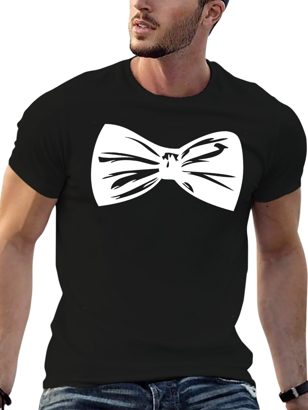 Bow Tie Graphic Tee - Black